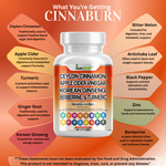 Load image into Gallery viewer, Ceylon Cinnamon, Apple Cider Vinegar, Korean Ginseng, Berberine & Turmeric – Blood Sugar & Metabolism Support - CinnaBurn – 60 Capsules-Kun-Shan®