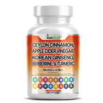 Load image into Gallery viewer, Ceylon Cinnamon, Apple Cider Vinegar, Korean Ginseng, Berberine & Turmeric – Blood Sugar & Metabolism Support - CinnaBurn – 60 Capsules-Kun-Shan®