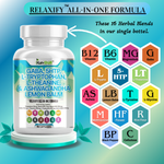 Load image into Gallery viewer, GABA 750 mg + 5‑HTP 200 mg + L‑Theanine 200 mg + L‑Tryptophan 200 mg + Ashwagandha & Lemon Balm – Mood & Sleep Support – 90 Capsules-Kun-Shafi®