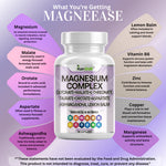 Load image into Gallery viewer, Magnesium Complex ingredients label: glycinate, malate, L-threonate, ashwagandha, lemon balm - Kun Shafi