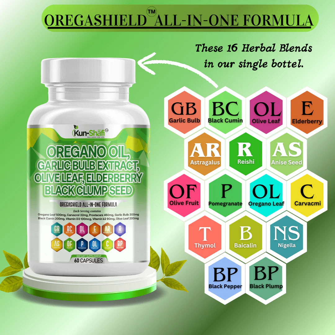 Oregano Oil & Garlic Capsules – Immune Support | Kun Shafi