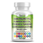 Load image into Gallery viewer, Saw Palmetto Prostate Support – Pumpkin Seed Oil, Pygeum, Turmeric & Sunflower Lecithin – 90 Capsules-Kun Shafi