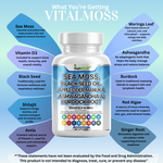 Load image into Gallery viewer, Sea Moss + Black Seed Oil Capsules with Ashwagandha & Burdock Root — Immune, Energy & Skin Support