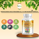 Load image into Gallery viewer, Ashwagandha, Maca &amp; Fenugreek Supplement – Natural Energy, Hormone Balance &amp; Stress Relief – Pack of 2 (120 Caps)

