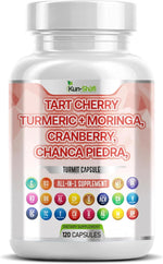 Load image into Gallery viewer, Tart Cherry Extract with Turmeric &amp; Moringa – Pack of 2 Bottles (120 Caps) – Vegan Herbal Blend | Free Shipping-Kun Shafi
