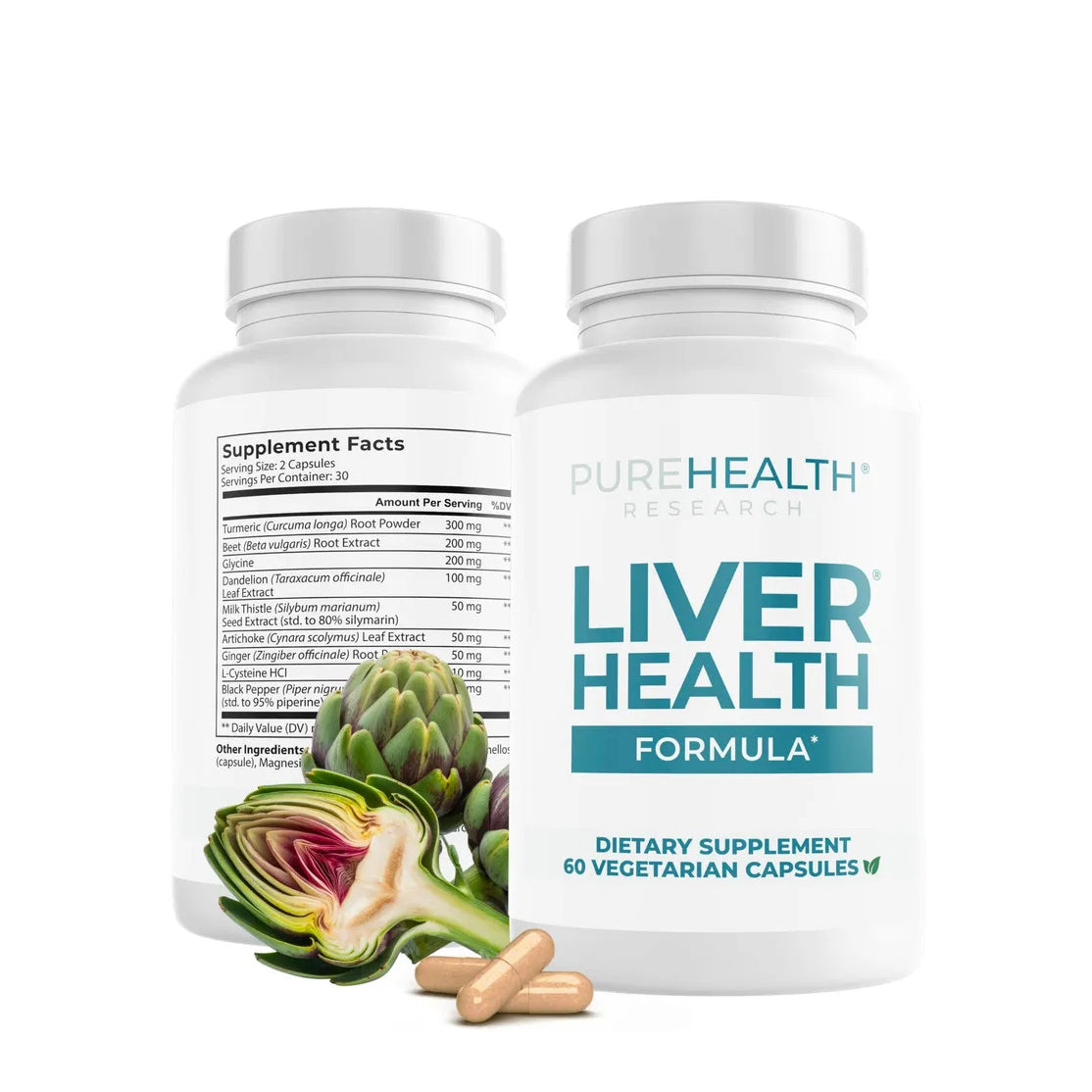 PureHealth Research Liver Health – Liver Cleanse Detox & Repair with Artichoke 60 Capsules