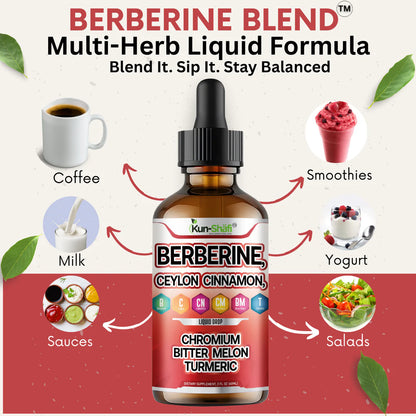 Berberine liquid supplement for glucose support and metabolism booster - Kun Shafi natural drops