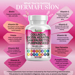Load image into Gallery viewer, Beauty ingredients label: collagen, biotin, keratin, saw palmetto, pumpkin seed - Kun Shafi DermaFusion