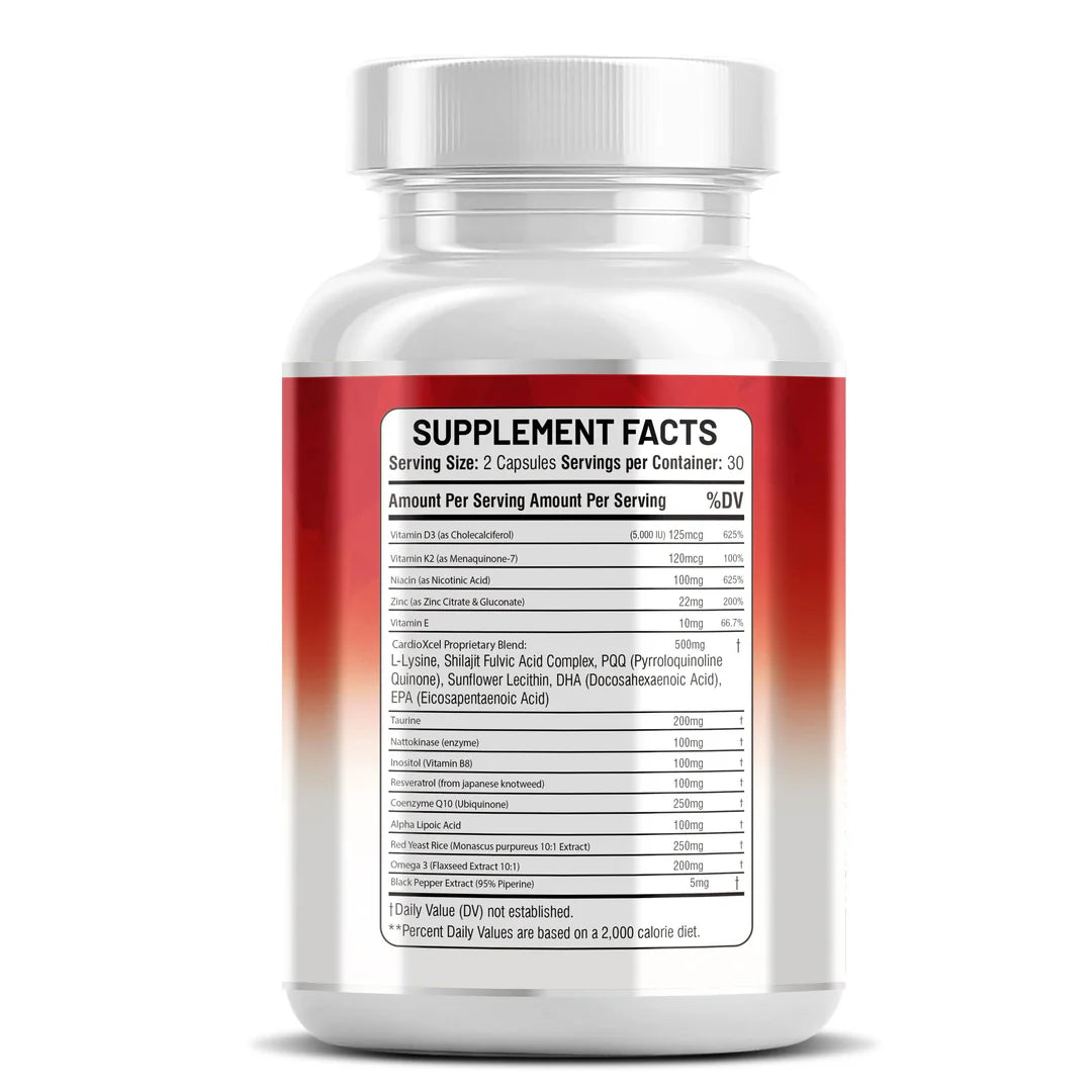 Vitamin K2 and D3 with coenzyme Q10 for natural cholesterol support - Kun Shafi cardio formula 60 count