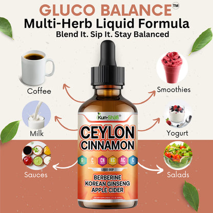 Ceylon cinnamon liquid drops for blood sugar support and digestive health - Kun Shafi 60ml supplement