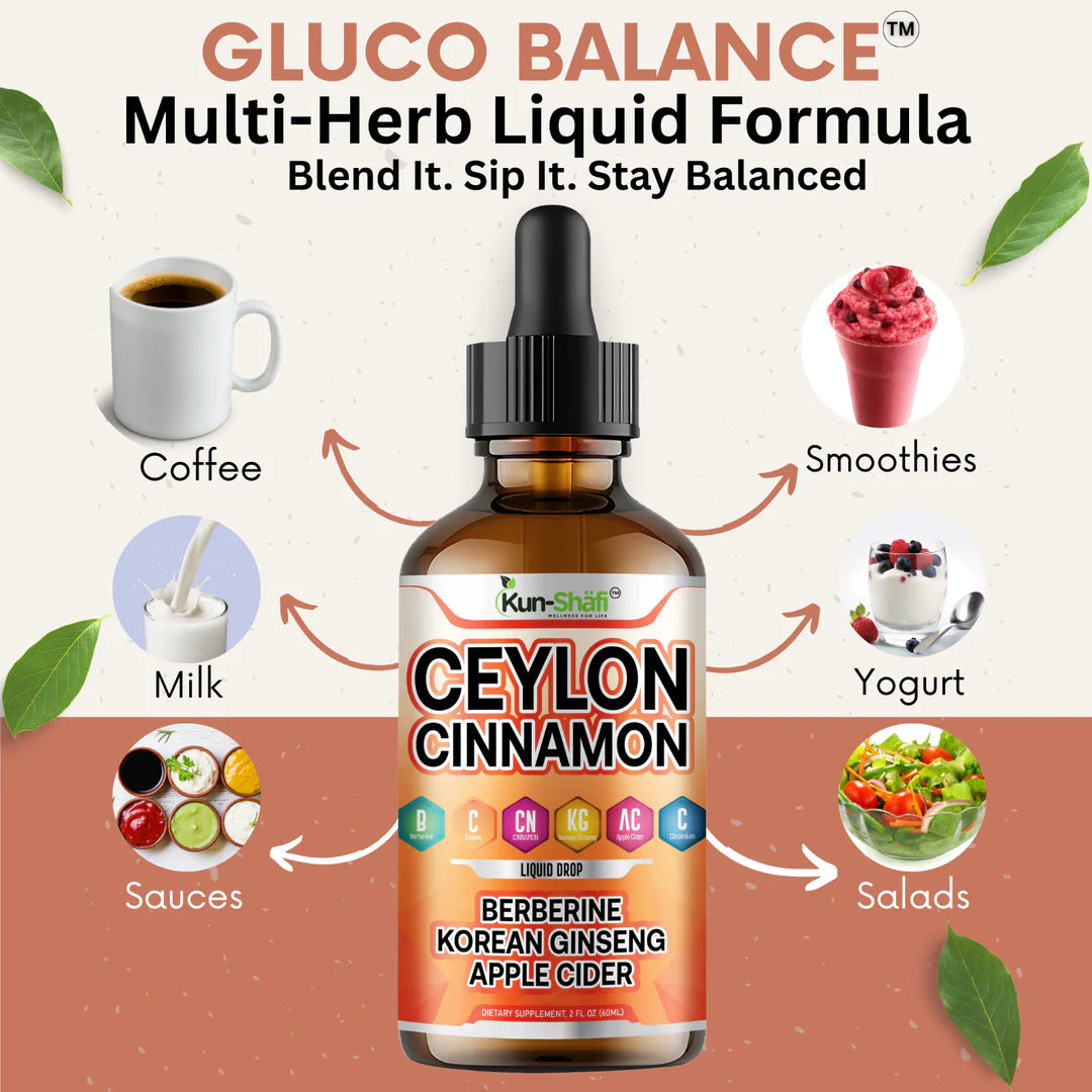 Ceylon cinnamon liquid drops for blood sugar support and digestive health - Kun Shafi 60ml supplement