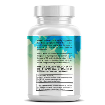 Kun Shafi Relaxify mood and sleep supplement facts panel - 90 vegan calming capsules
