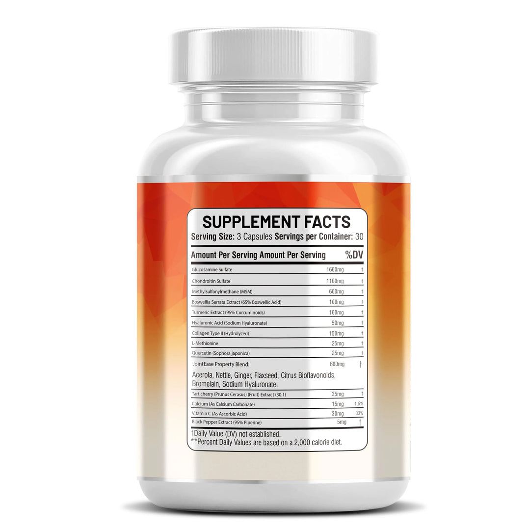 Glucosamine Chondroitin MSM with Collagen, Boswellia, Turmeric, Hyaluronic Acid – Joint Support Supplement | 90 Capsules