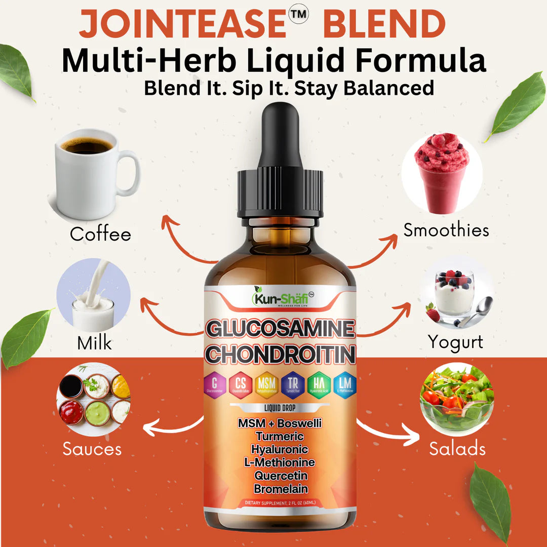 Liquid glucosamine drops for joint health and mobility support - Kun Shafi fast absorption formula 60ml