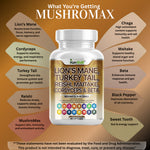 Load image into Gallery viewer, Mushroom complex ingredients label: lion's mane, turkey tail, reishi, maitake, cordyceps - Kun Shafi