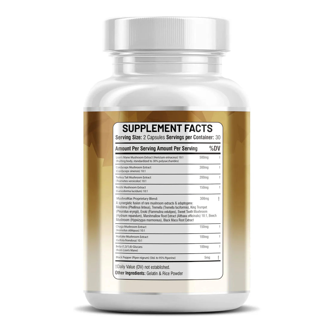 Herbal nootropic mushroom blend for cognitive support and wellness - Kun Shafi 60 count