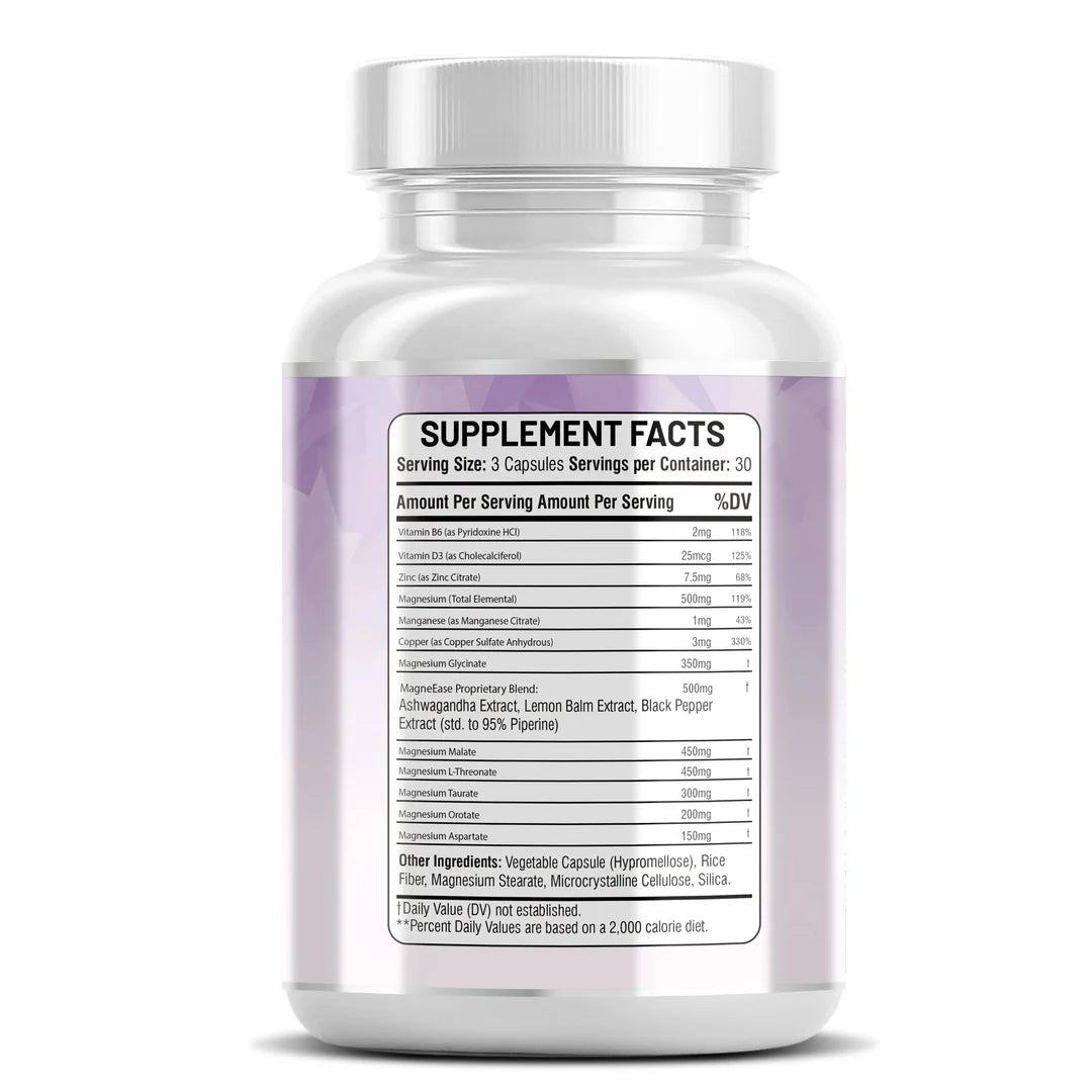 Lemon balm extract and magnesium malate capsules for calm and rest - Kun Shafi 90 count