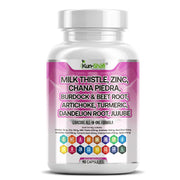 Kun Shafi Milk Thistle Liver Detox capsules with zinc, chanca piedra, burdock, beet root and artichoke - 90 count bottle