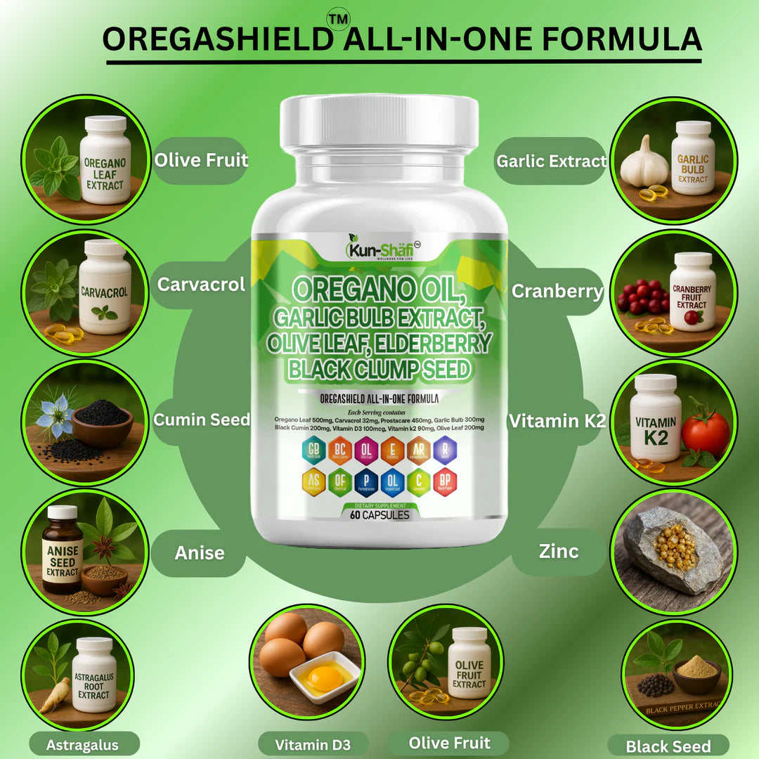 Oregano Oil benefits for respiratory health, antioxidant support and natural infection defense - Kun Shafi herbal formula