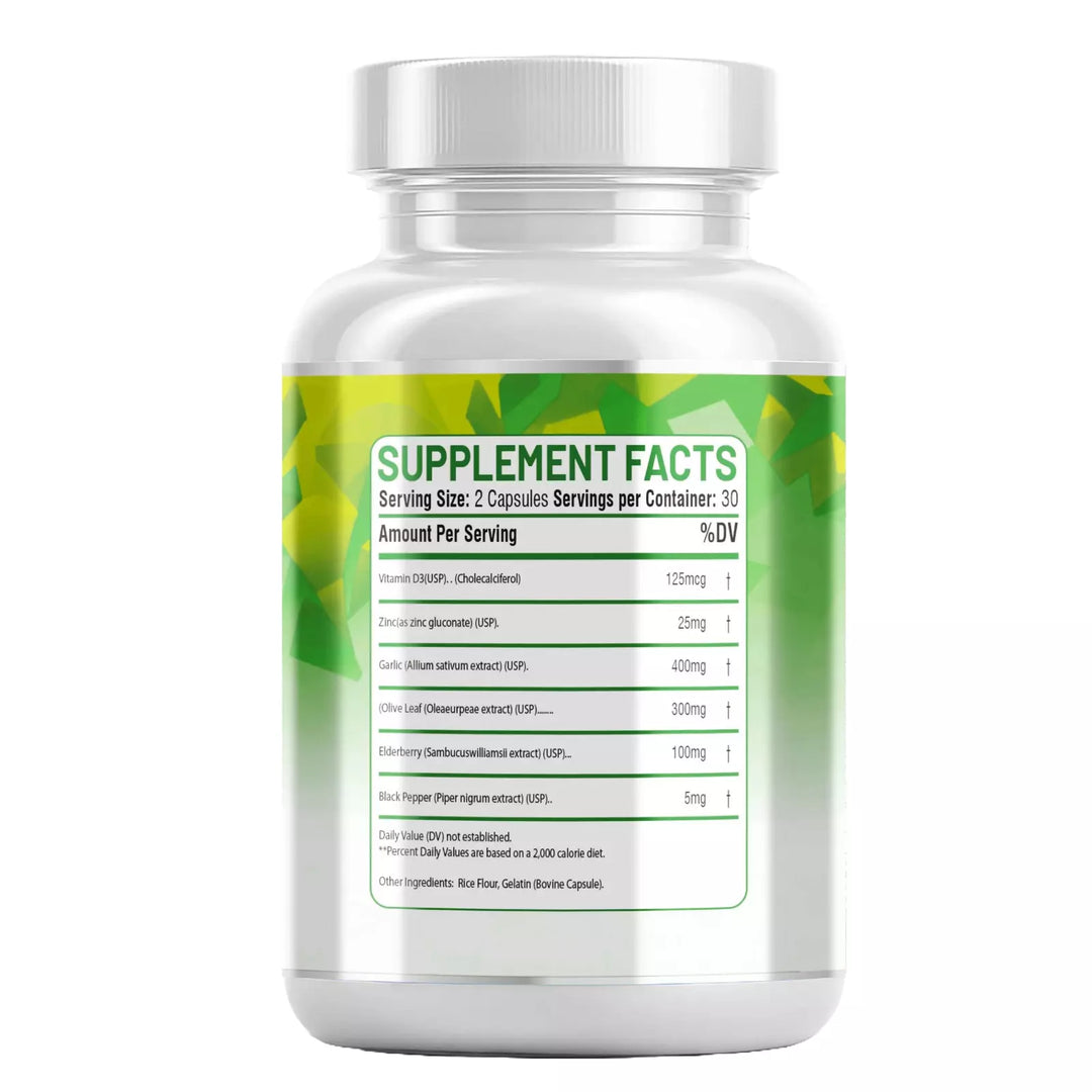 Oregano Oil Garlic Extract Olive Leaf Black Seed Oil - Immune Support & Digestive Health Supplement for Women and Men with Vitamin D3 & Zinc - 1Pack
