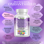 Load image into Gallery viewer, Antioxidant ingredients label: resveratrol, berberine, quercetin, green tea extract - Kun Shafi