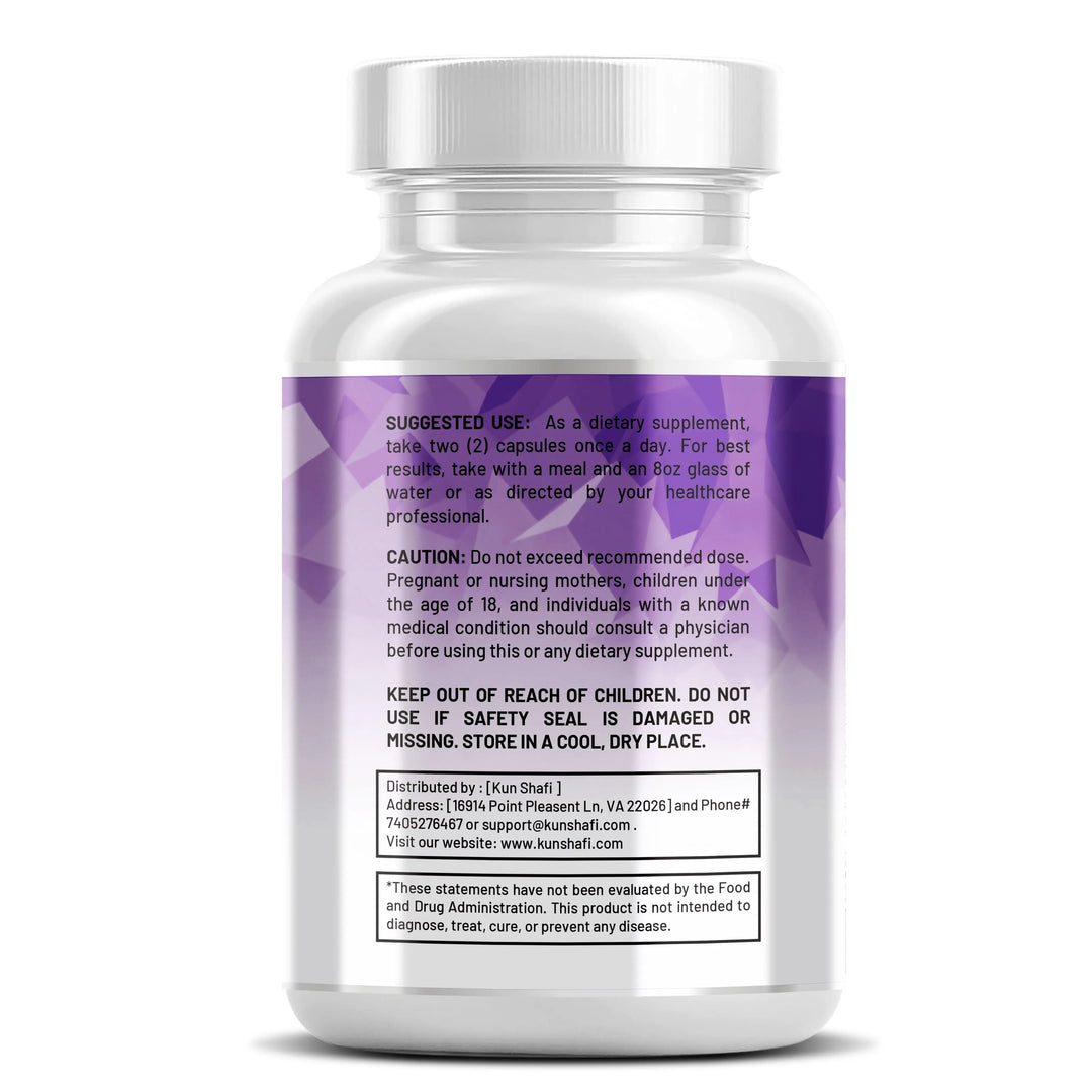 Resveratrol + Berberine + Quercetin + Green Tea + Nicotinamide – Antioxidant & Immune Support Supplement – Kun-Shafi® – 60 Capsules