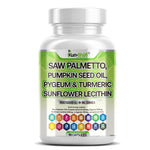 Load image into Gallery viewer, Saw Palmetto Prostate Support – Pumpkin Seed Oil, Pygeum, Turmeric &amp; Sunflower Lecithin – 90 Capsules-Kun Shafi
