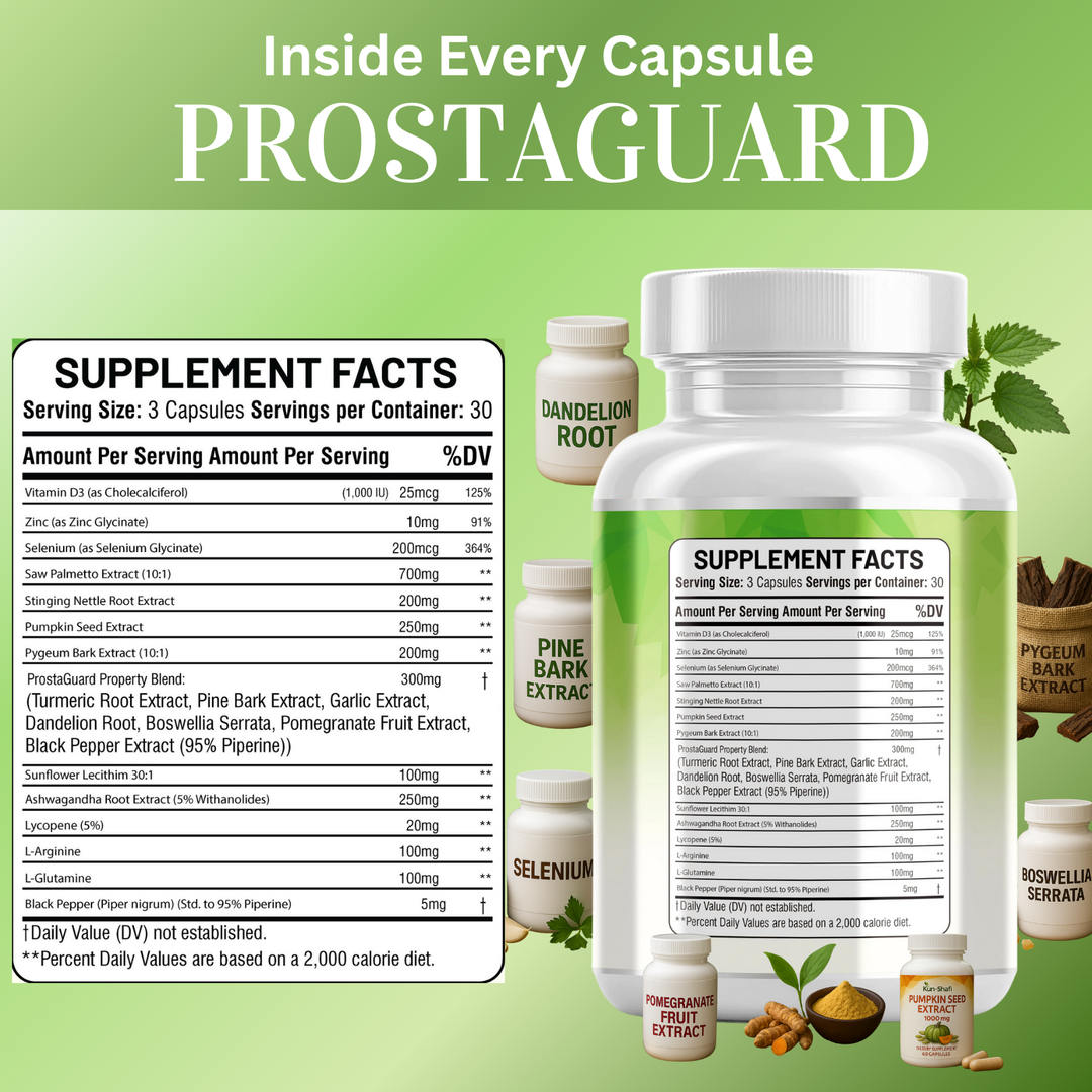 Saw Palmetto Prostate Support – Pumpkin Seed Oil, Pygeum, Turmeric & Sunflower Lecithin – 90 Capsules-Kun Shafi