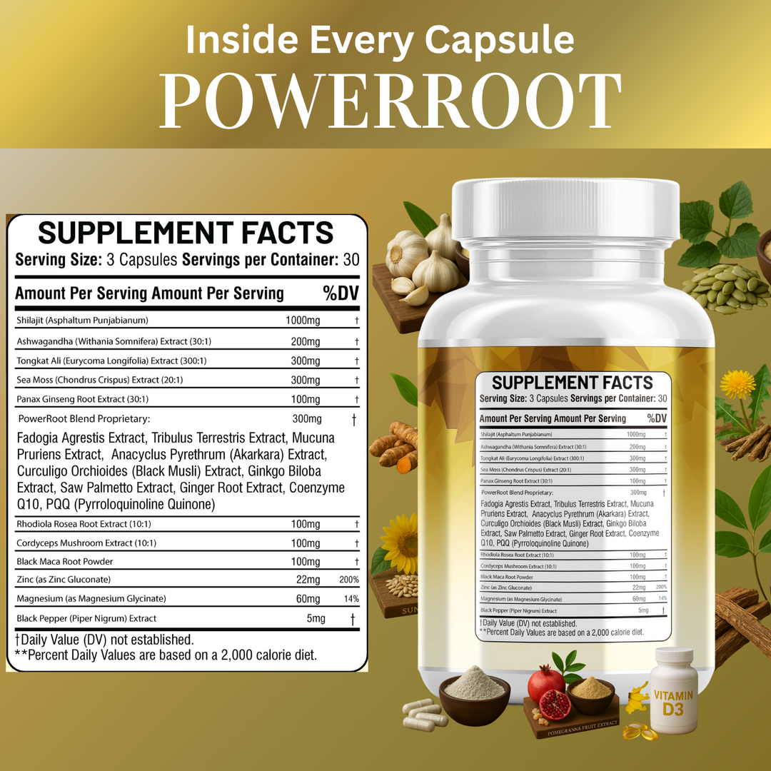 Shilajit, Tongkat Ali, Ashwagandha & Sea Moss Complex – Natural Energy, Testosterone & Vitality Booster – 90 Capsules-Kun-Shafi