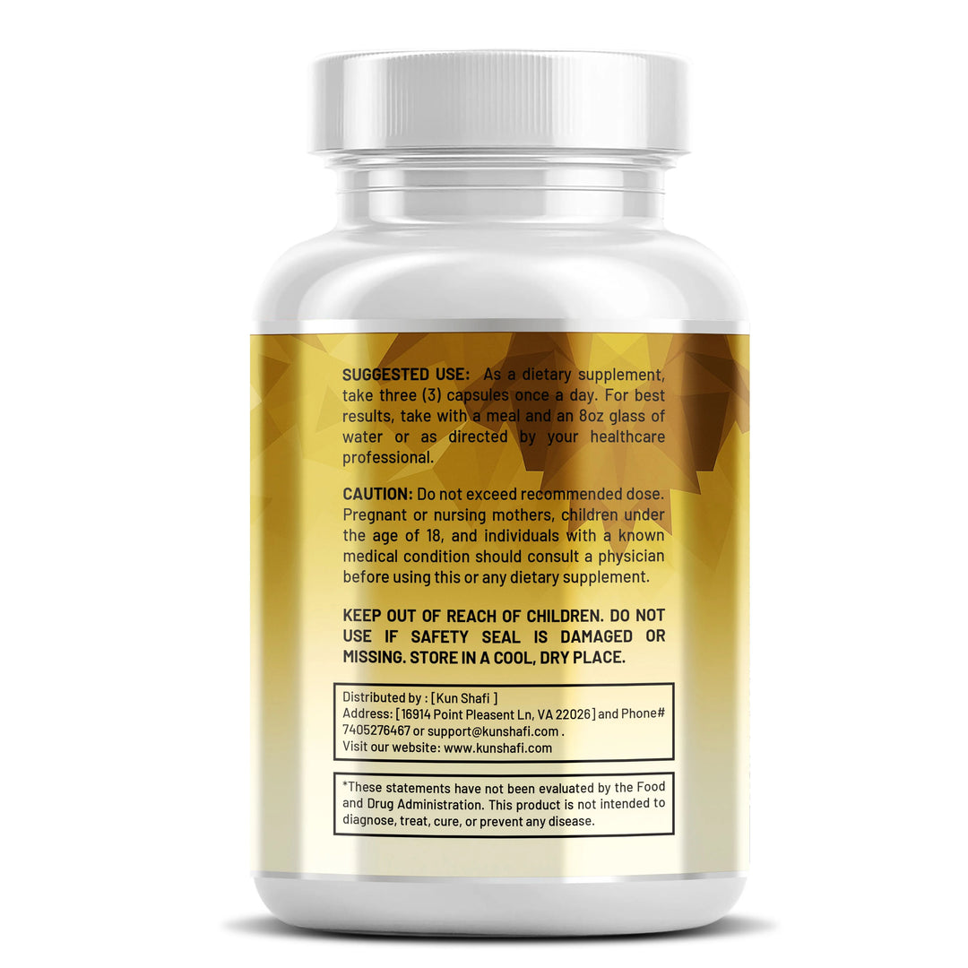 Shilajit, Tongkat Ali, Ashwagandha & Sea Moss Complex – Natural Energy, Testosterone & Vitality Booster – 90 Capsules-Kun-Shafi