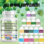 Load image into Gallery viewer, Saw Palmetto 10000mg Pumpkin Seed Oil 3000mg Pygeum 3000mg Sunflower Lecithin 3000mg Stinging Nettle Cranberry  for Men with Lycopene - 60 Caps
