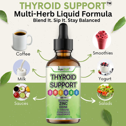 Thyroid liquid drops for metabolism booster and hormone balance - Kun Shafi natural thyroid support 60ml