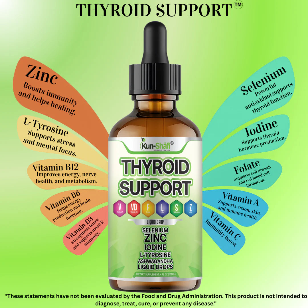 Zinc and ashwagandha liquid drops for energy and weight metabolism support - Kun Shafi thyroid 60ml