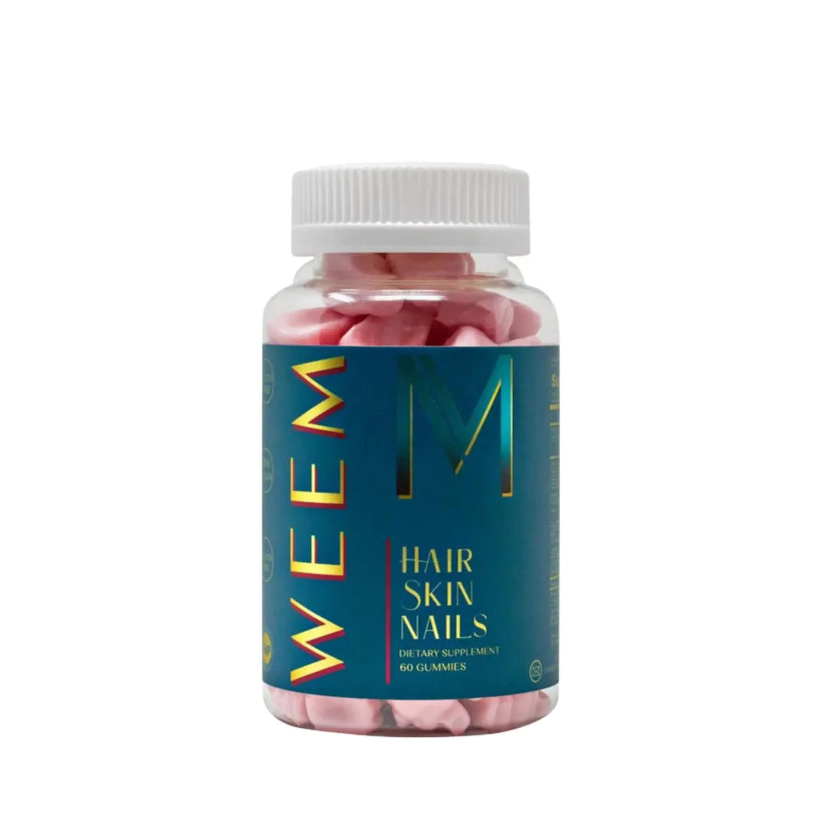 WEEM Hair Skin and Nails Gummies - Vegan Biotin Vitamins - 60 Gummies