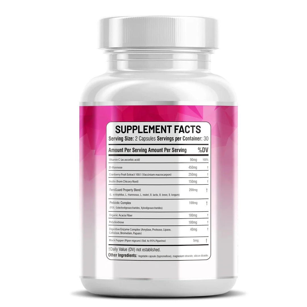 UTI prevention and yeast infection support capsules with cranberry and D-mannose - Kun Shafi women's health