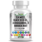 Load image into Gallery viewer, Sea Moss Capsules - Irish Sea Moss Advanced with Burdock Root, Bladderwrack, Muira Puama &amp; Raw Sea Moss Powder – Immunity, – Pack of 2 (120 Caps)
